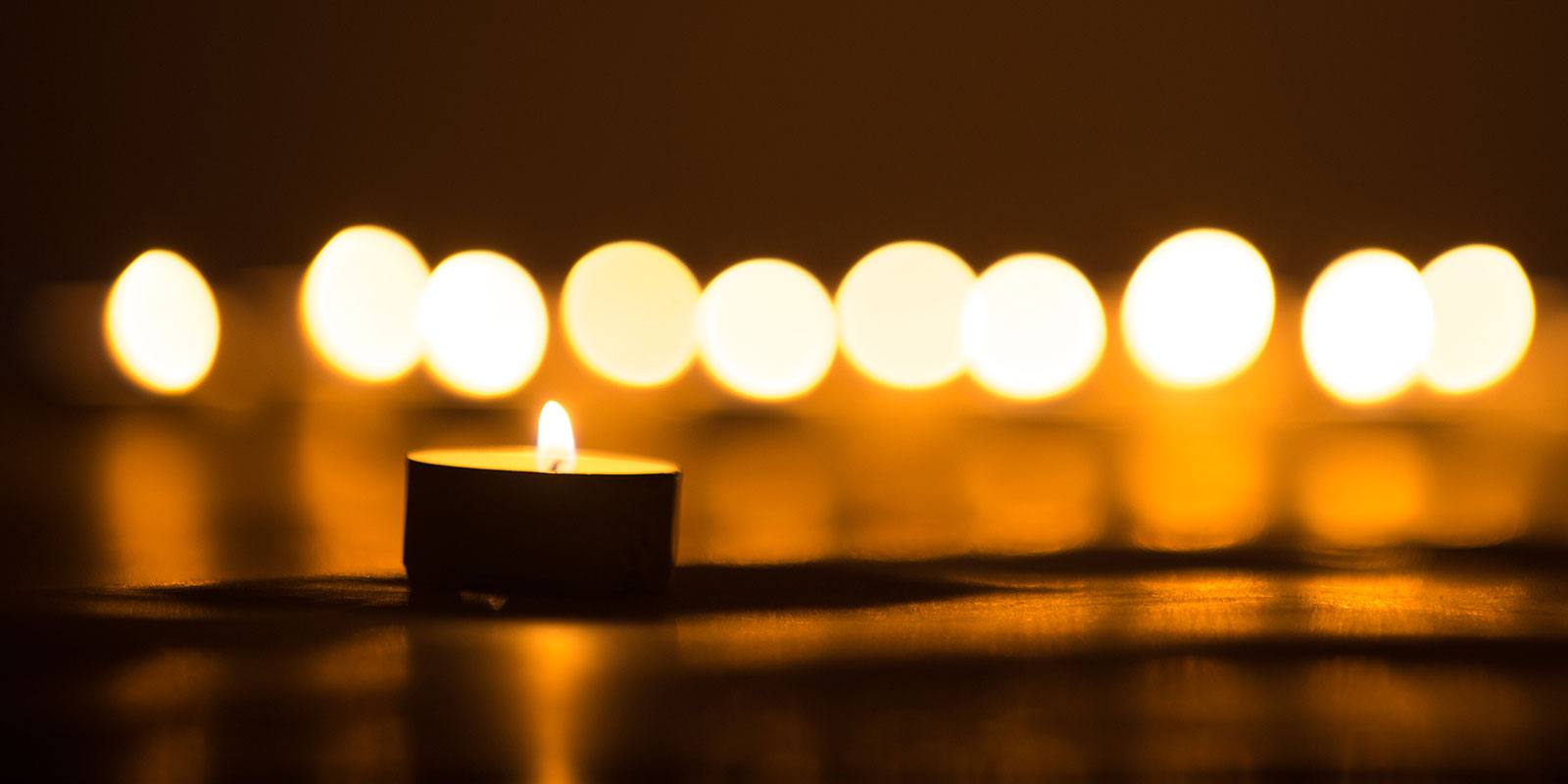 Prayer candles aligned