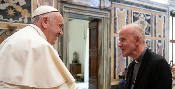 Divine Word Superior General Heinz Kulüke visiting with Pope Francis_sidebar.jpg